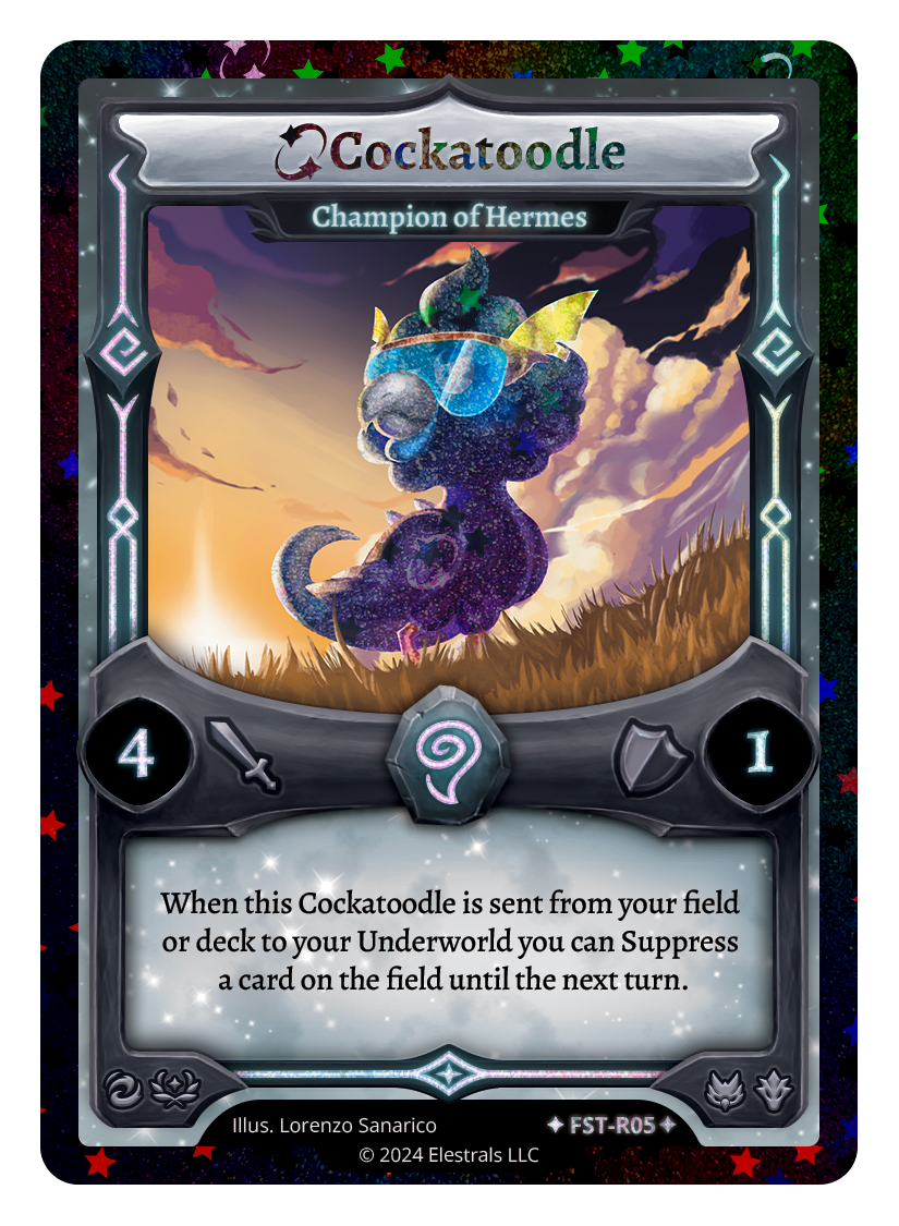 FST-R05 - Firestorm - Cockatoodle - Champion of Hermes (Stellar)