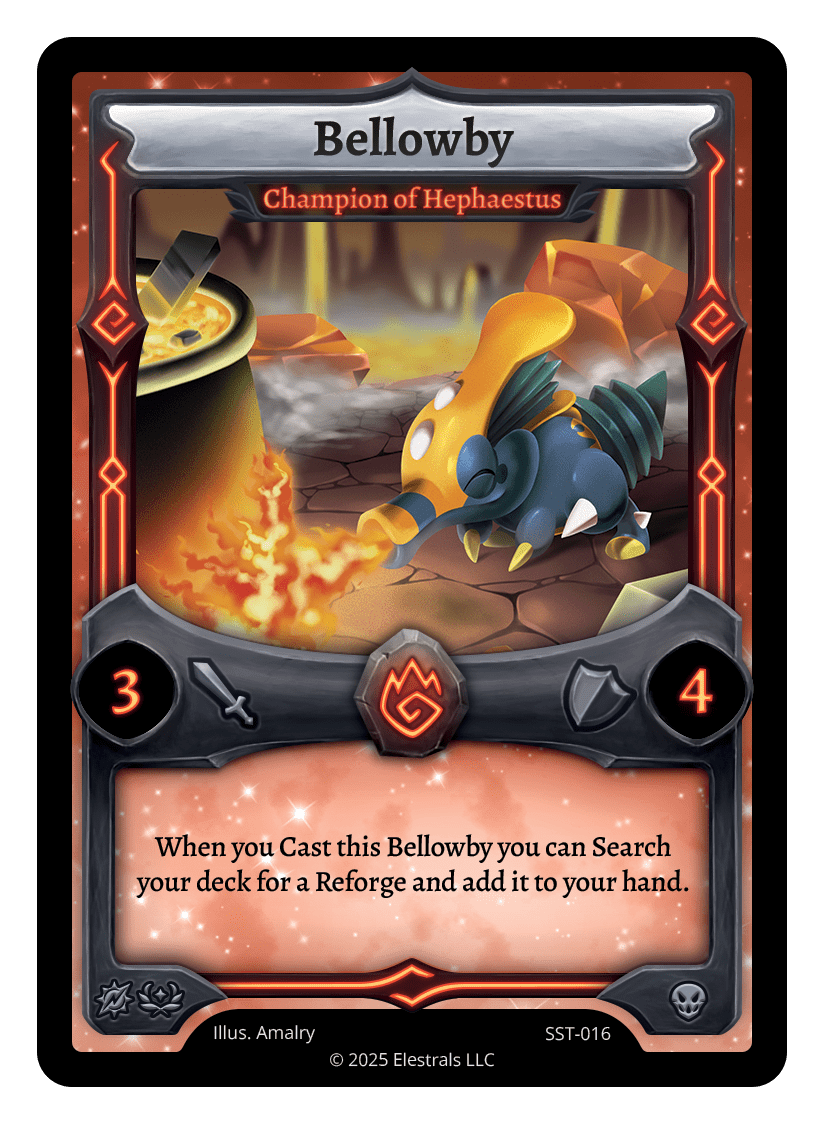 SST-016 - Sunstrike - Bellowby - Champion of Hephaestus Reverse Holo