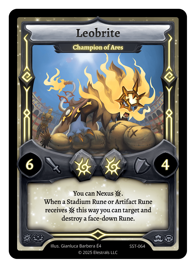 SST-064 - Sunstrike - Leobrite - Champion of Ares Reverse Holo