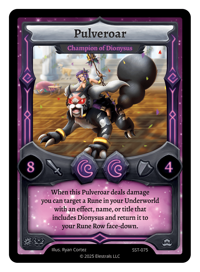 SST-075 - Sunstrike - Pulveroar - Champion of Dionysus Reverse Holo