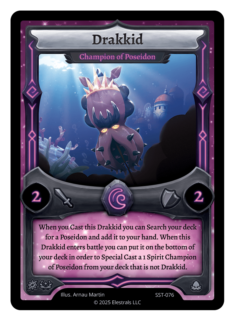 SST-076 - Sunstrike - Drakkid - Champion of Poseidon (SST-076) Reverse Holo