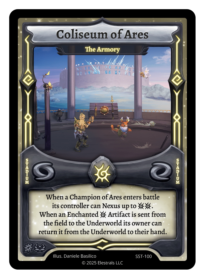 SST-100 - Sunstrike - Coliseum of Ares - The Armory Reverse Holo
